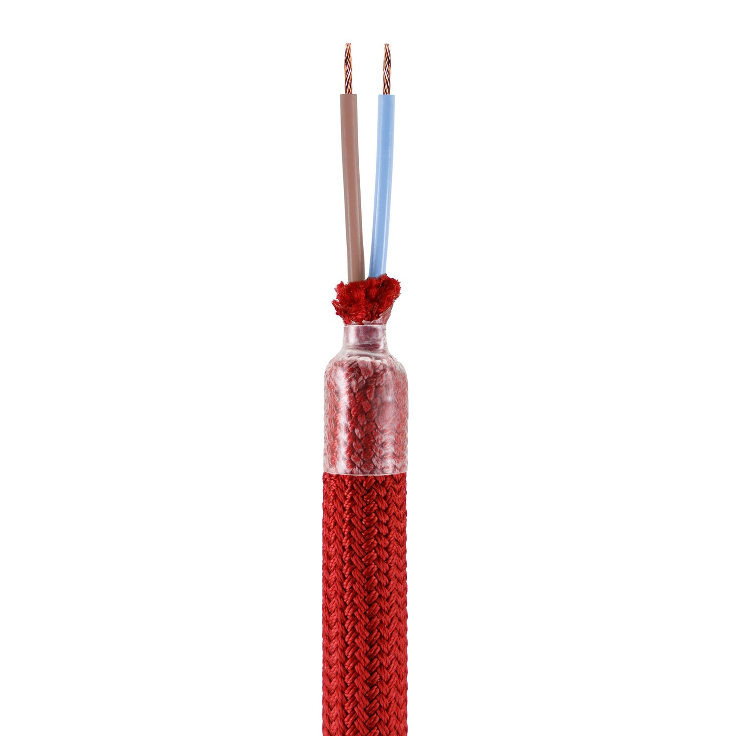 Kit Creative Flex tubo flessibile di estensione rivestito in tessuto RM09 Rosso con terminali metallici