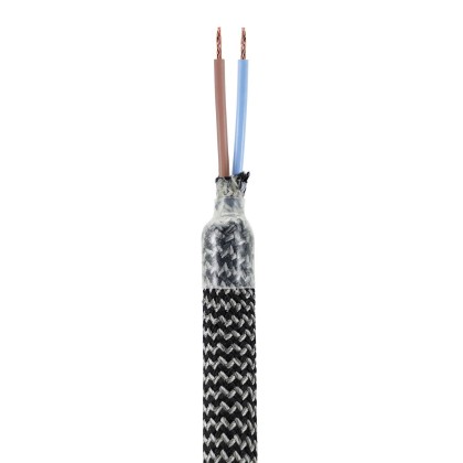 Kit Creative Flex tubo flessibile di estensione rivestito in tessuto RZ30 Nero Ferro con terminali metallici