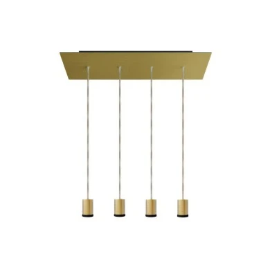 Lampada faretto a sospensione 4 cadute GU1d0 con XXL Rose-One rettangolare 675 mm