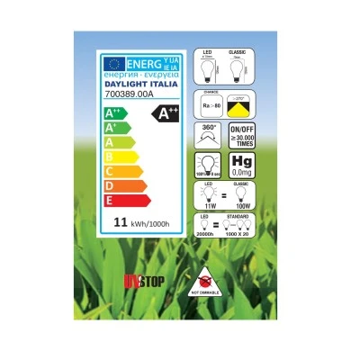 Lampadina LED Trasparente Goccia A70 11W 1521Lm E27 2700K
