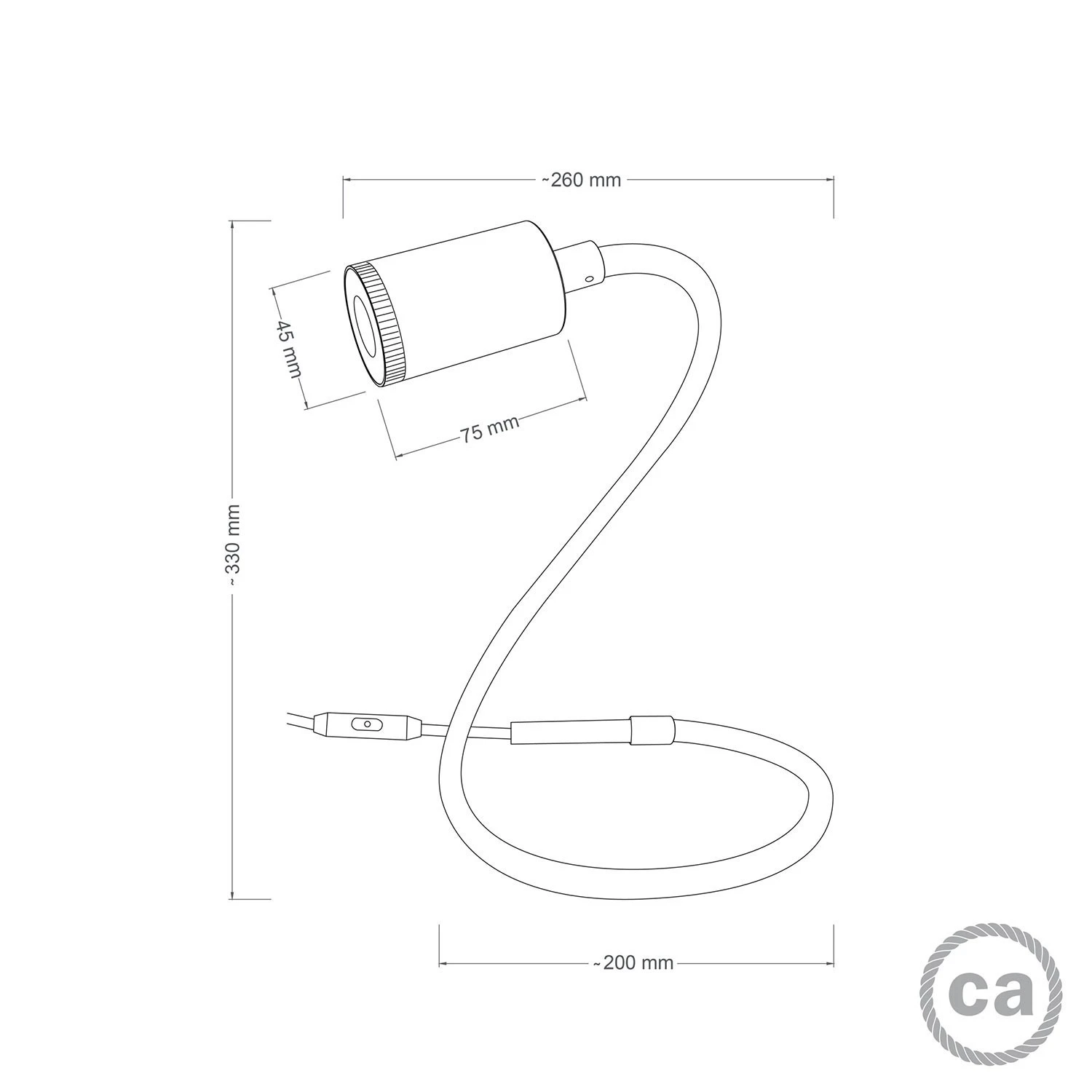 GU1d-one Lampada snodabile senza base con mini faretto LED