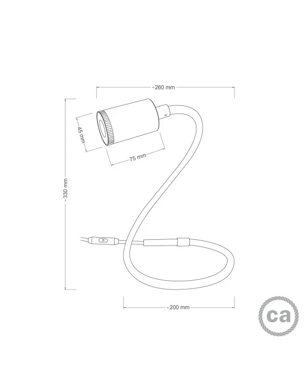 GU1d-one Lampada snodabile senza base con mini faretto LED