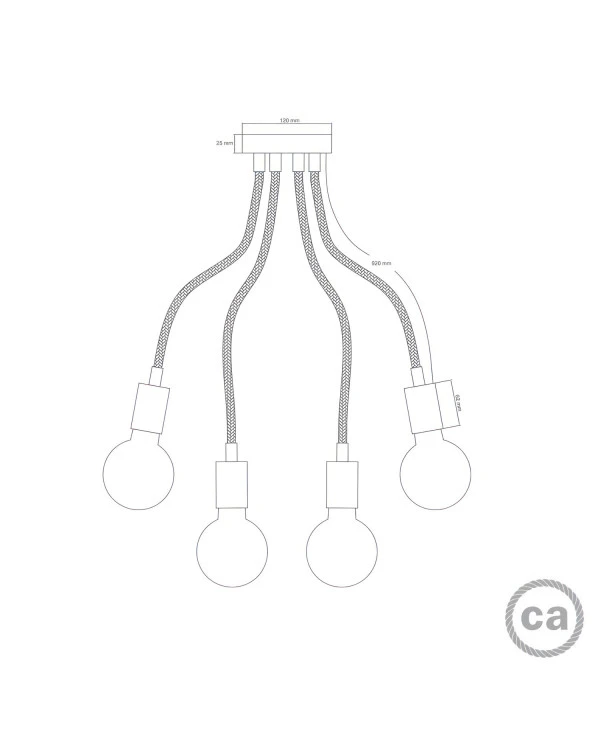 Flex 90 lampada da soffitto snodabile a luce diffusa con lampadina LED ST64