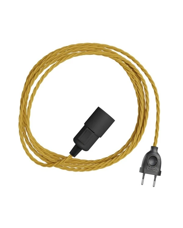 Snake Twisted - Lampada plug-in con cavo trecciato in tessuto