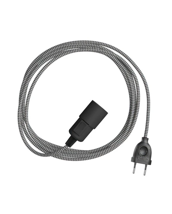 Snake Zig-Zag - Lampada plug-in con cavo in tessuto effetto Zig-Zag