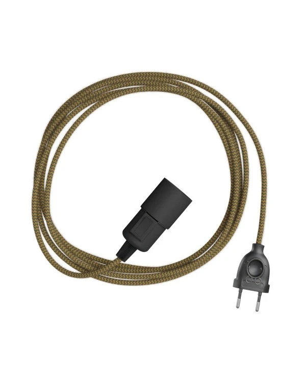 Snake Zig-Zag - Lampada plug-in con cavo in tessuto effetto Zig-Zag