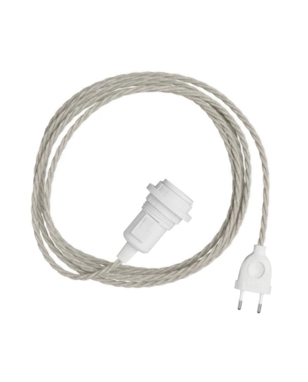 Snake Twisted per paralume - Lampada plug-in con cavo trecciato in tessuto