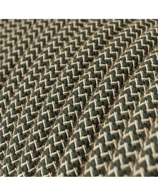 SnakeBis Zig-Zag - Cablaggio con portalampada e cavo in tessuto effetto Zig-Zag