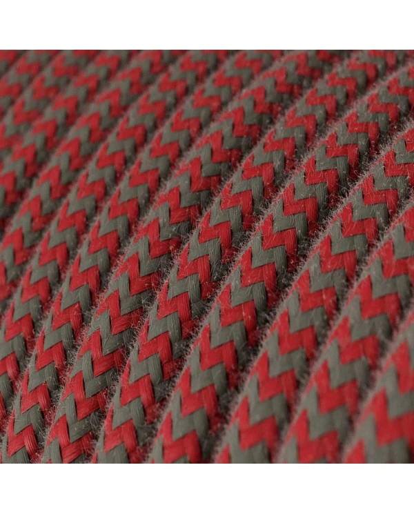 SnakeBis Zig-Zag - Cablaggio con portalampada e cavo in tessuto effetto Zig-Zag
