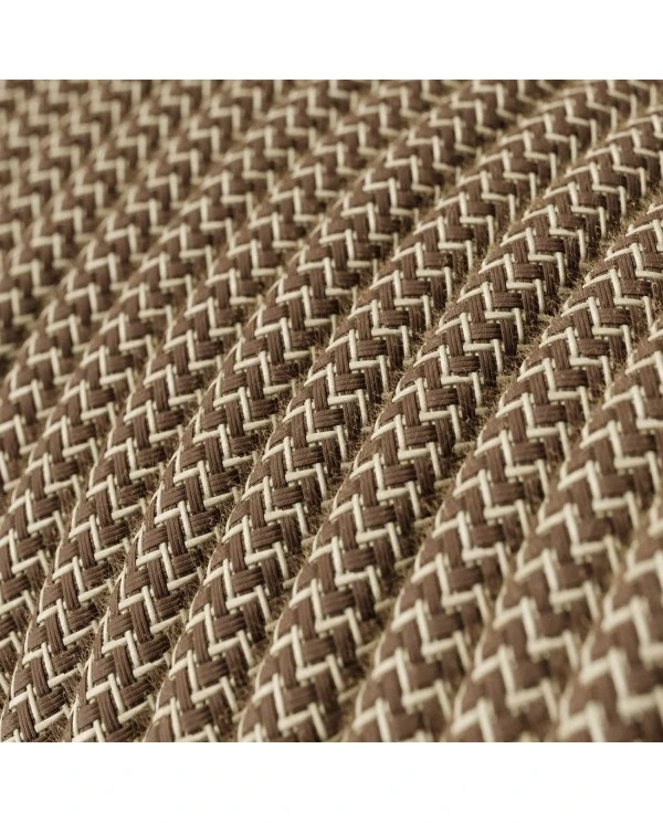 SnakeBis Zig-Zag per paralume - Cablaggio con portalampada e cavo in tessuto effetto Zig-Zag