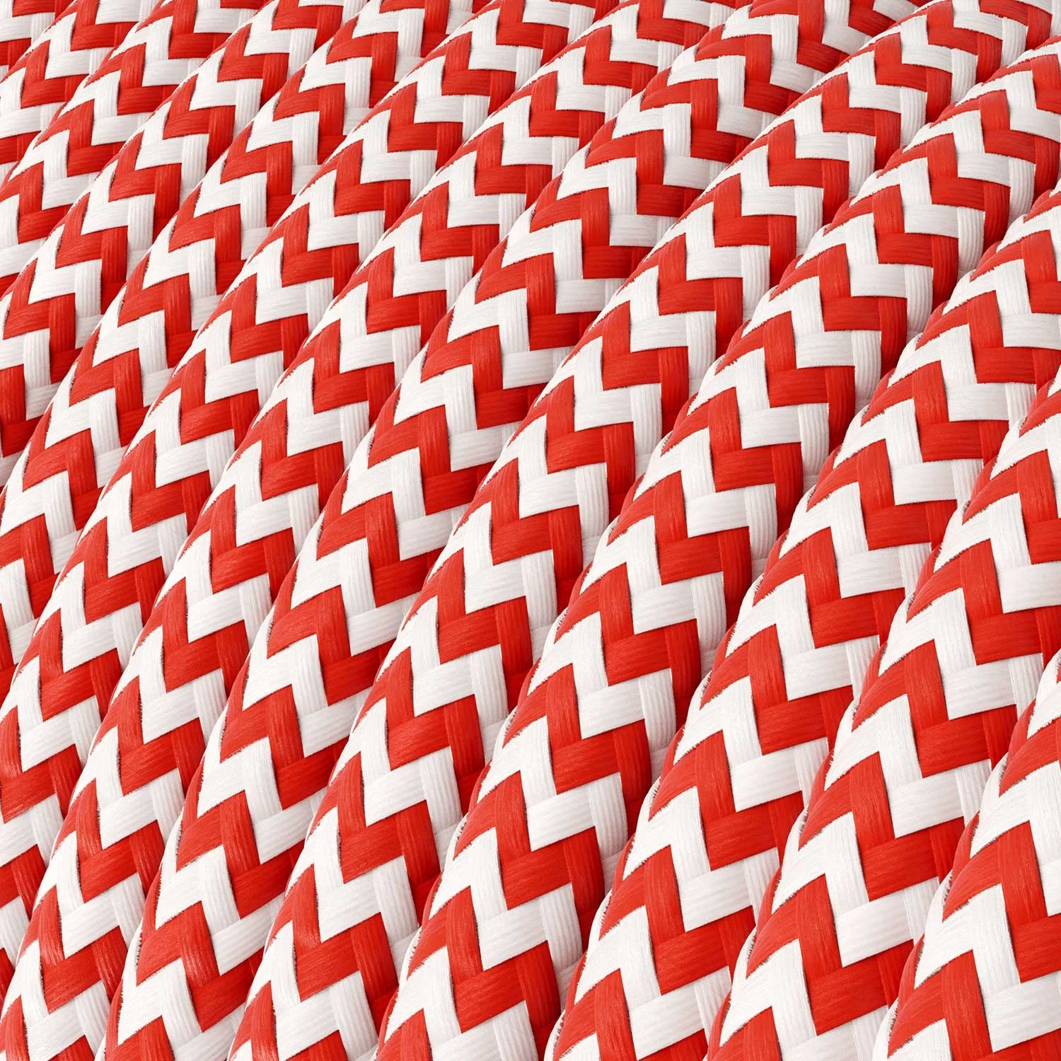 SnakeBis Zig-Zag per paralume - Cablaggio con portalampada e cavo in tessuto effetto Zig-Zag