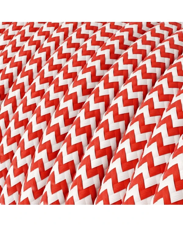 SnakeBis Zig-Zag per paralume - Cablaggio con portalampada e cavo in tessuto effetto Zig-Zag