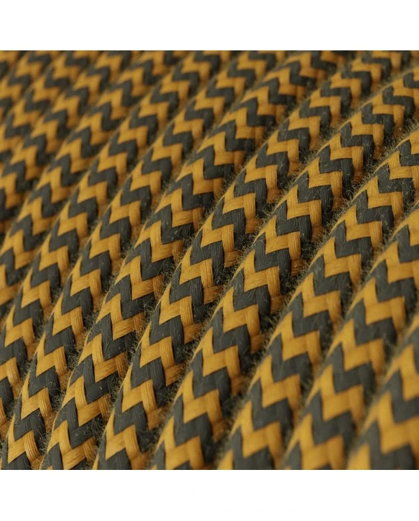 SnakeBis Zig-Zag per paralume - Cablaggio con portalampada e cavo in tessuto effetto Zig-Zag
