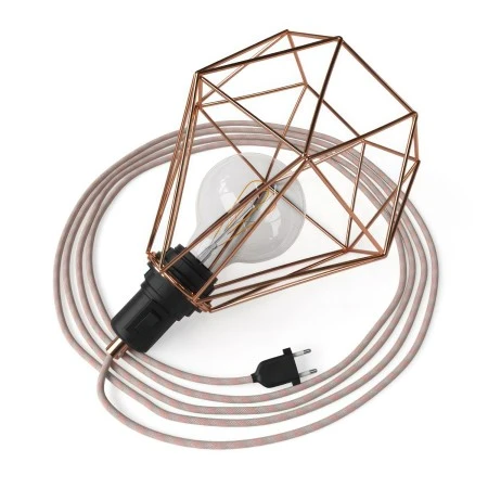 Table Snake - Lampada plug-in con paralume a gabbia Diamond - Rame