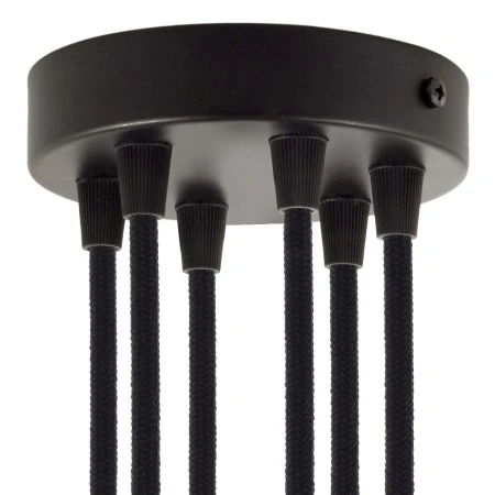 Kit rosone cilindrico in metallo a 6 fori - Nero