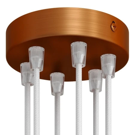 Kit rosone cilindrico in metallo a 6 fori - Rame satinato