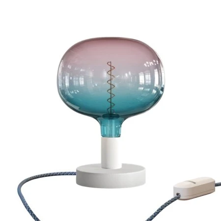 Lampada da tavolo Posaluce Cobble in metallo - Bianco opaco
