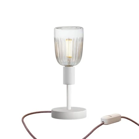 Lampada da tavolo Alzaluce Tiche in metallo - Bianco opaco