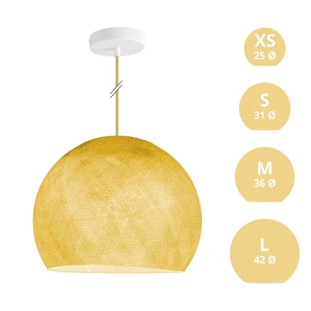 Lampada a sospensione con paralume Cupola - Poliestere Mostarda