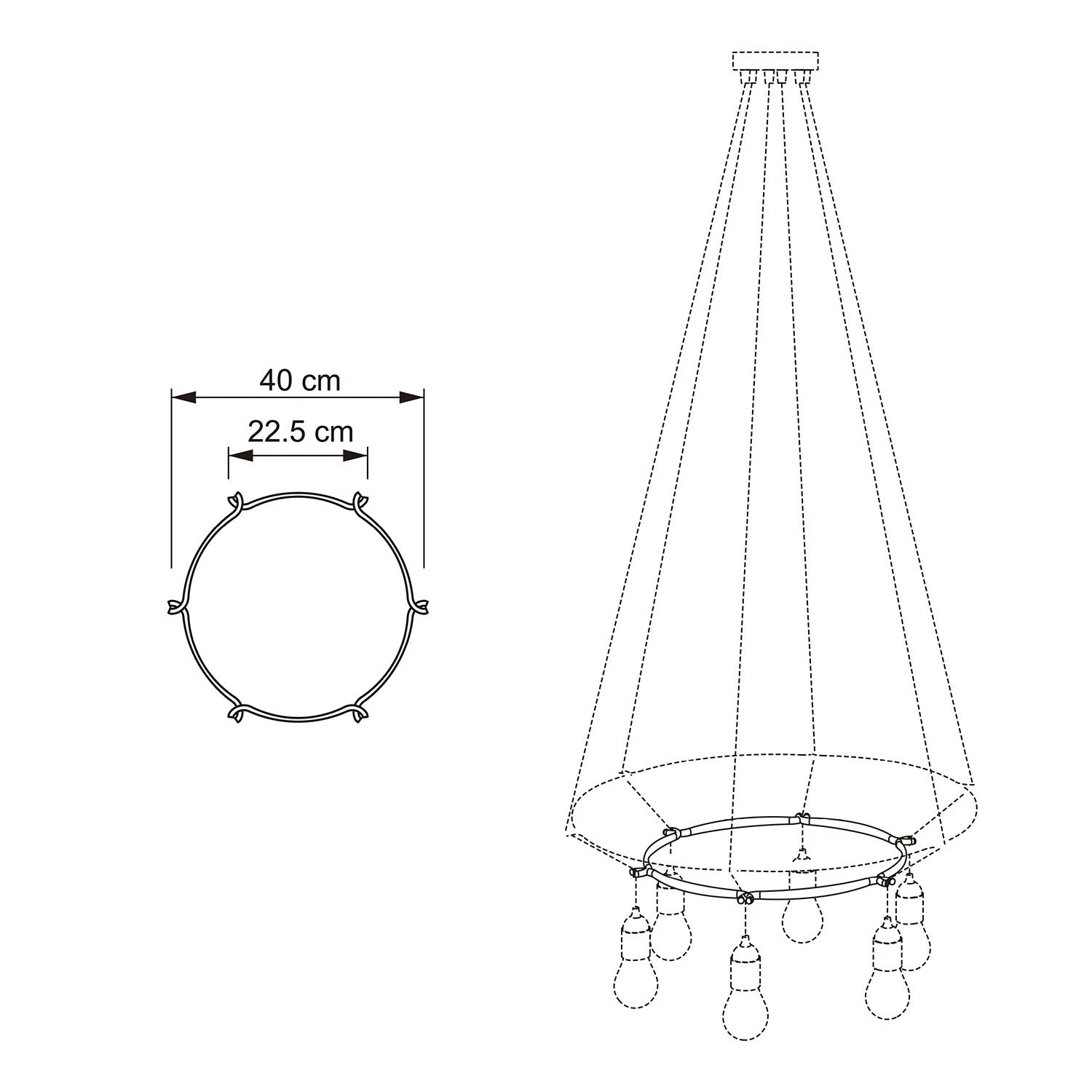 Struttura Cage circolare per lampadari a 6 cadute