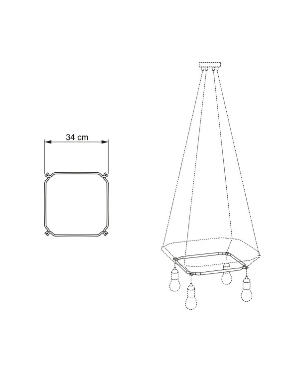 Cage Quadrato - Struttura per lampadari