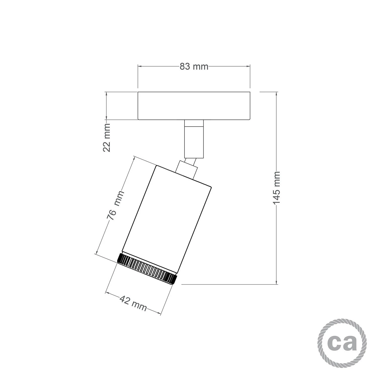 Fermaluce faretto Mini Spotlight GU1d0, lampada orientabile da parete o soffitto con snodo