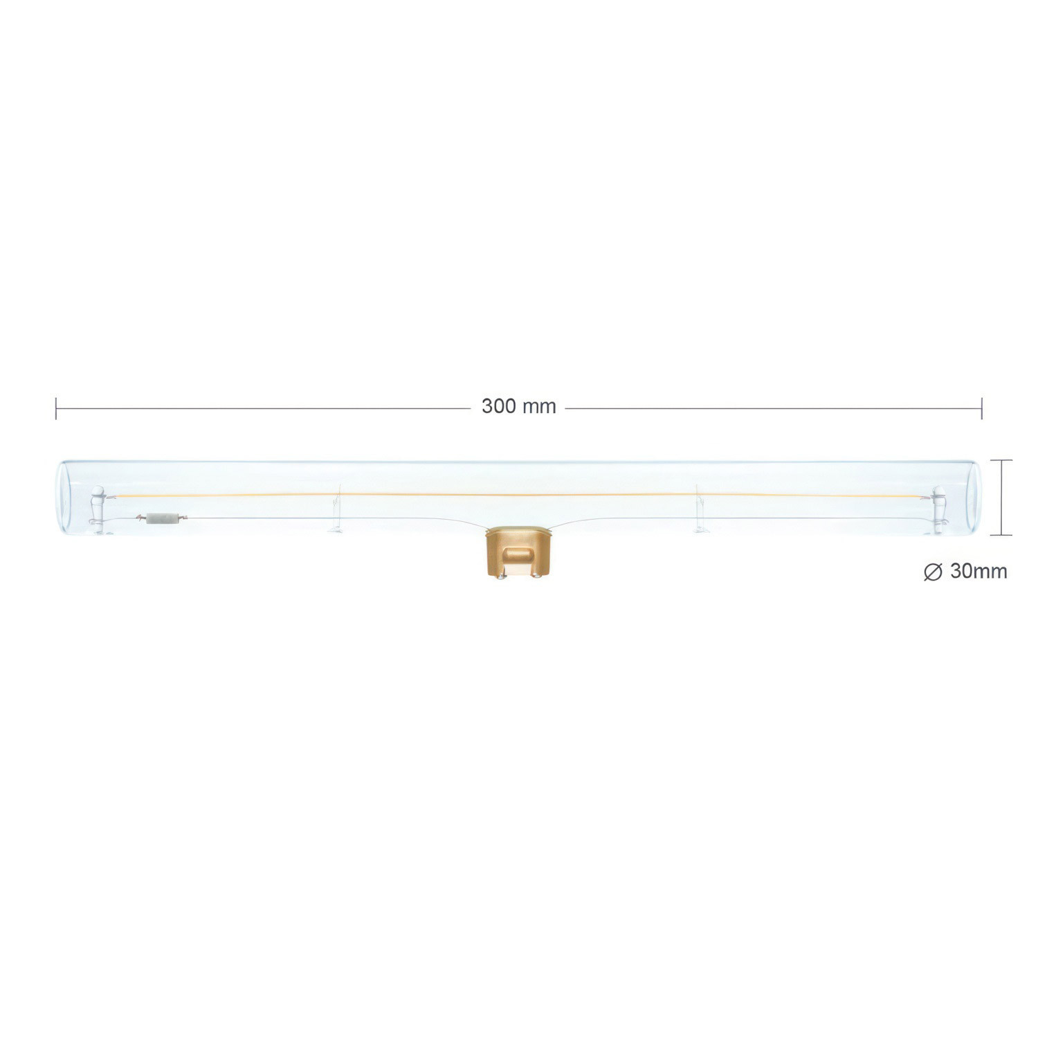 Lampadina LED Trasparente Lineare S14d - lunghezza 300 mm 6,2W 460Lm 2700K Dimmerabile