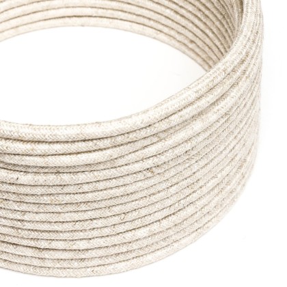 Cavo tessile Bianco Melange in lino - L'Originale Creative-Cables - RN01 rotondo 2x0,75mm / 3x0,75mm