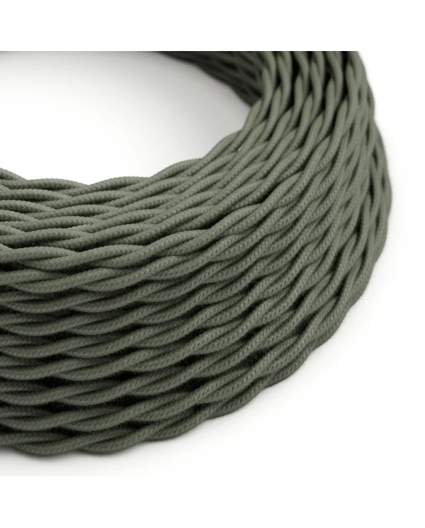 Cavo tessile Verde Salvia in cotone - L'Originale Creative-Cables - TC63 trecciato 2x0,75mm / 3x0,75mm