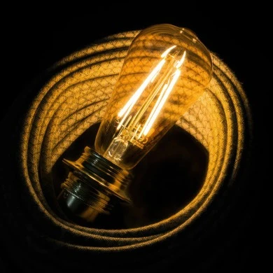 Lampadina Dorata LED Edison ST64 Filamento Lungo 4.5W E27 Decorativa Vintage 2000K