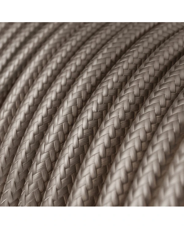 Cavo elettrico tessile lucido color Cipria - L'Originale Creative Cables, per impianti a vista di design - RM27