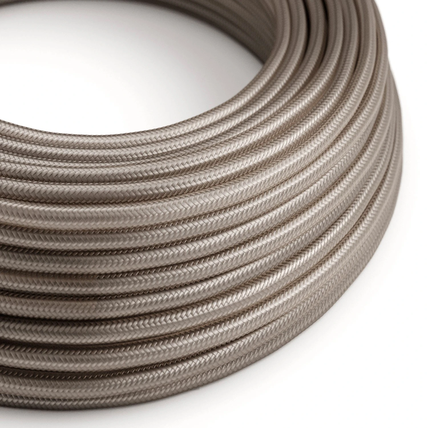 Cavo elettrico tessile lucido color Cipria - L'Originale Creative Cables, per impianti a vista di design - RM27