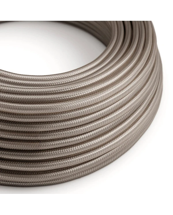 Cavo elettrico tessile lucido color Cipria - L'Originale Creative Cables, per impianti a vista di design - RM27