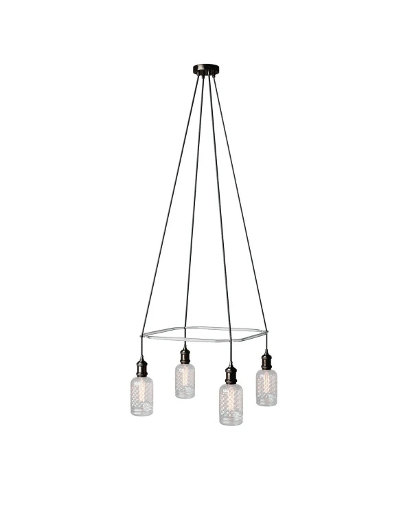 Lampadario Cage a 4 cadute Crystal