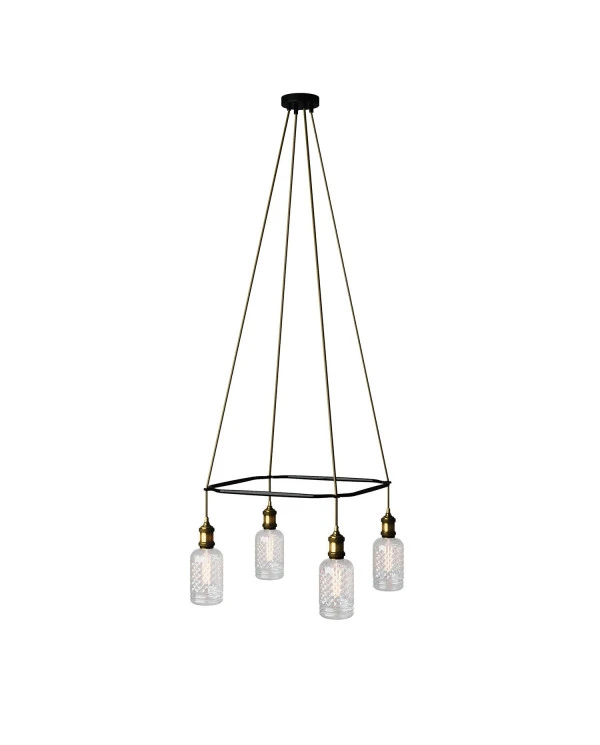 Lampadario Cage a 4 cadute Crystal