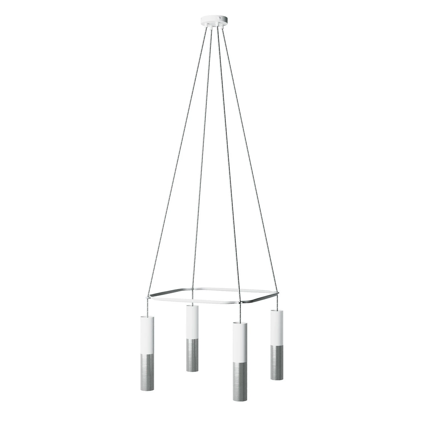 Lampadario Cage a 4 cadute Tub-E14 Doppio