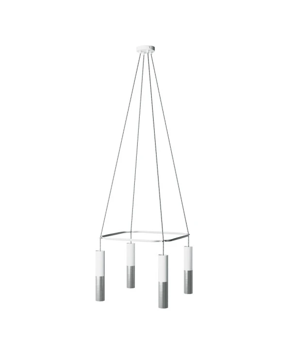 Lampadario Cage a 4 cadute Tub-E14 Doppio