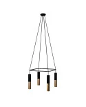 Lampadario Cage con doppio Tub-E14 a 4 cadute