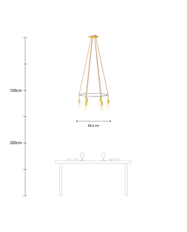 Lampadario Cage a 6 cadute Edison ST64