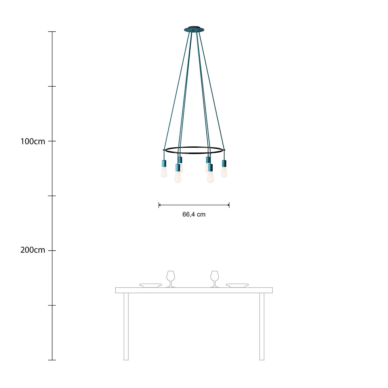 Lampadario Cage a 6 cadute Edison ST64