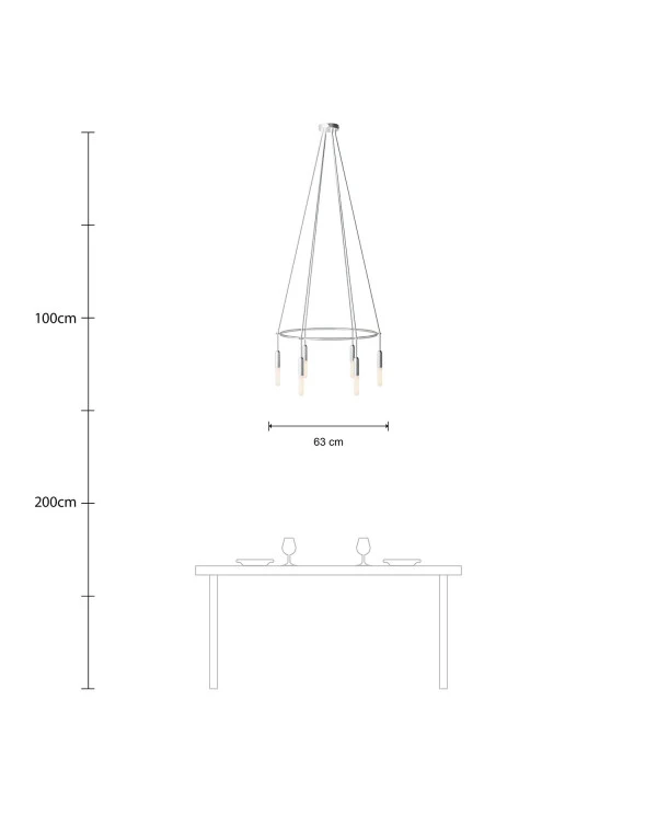 Lampadario Cage a 6 cadute P-Light