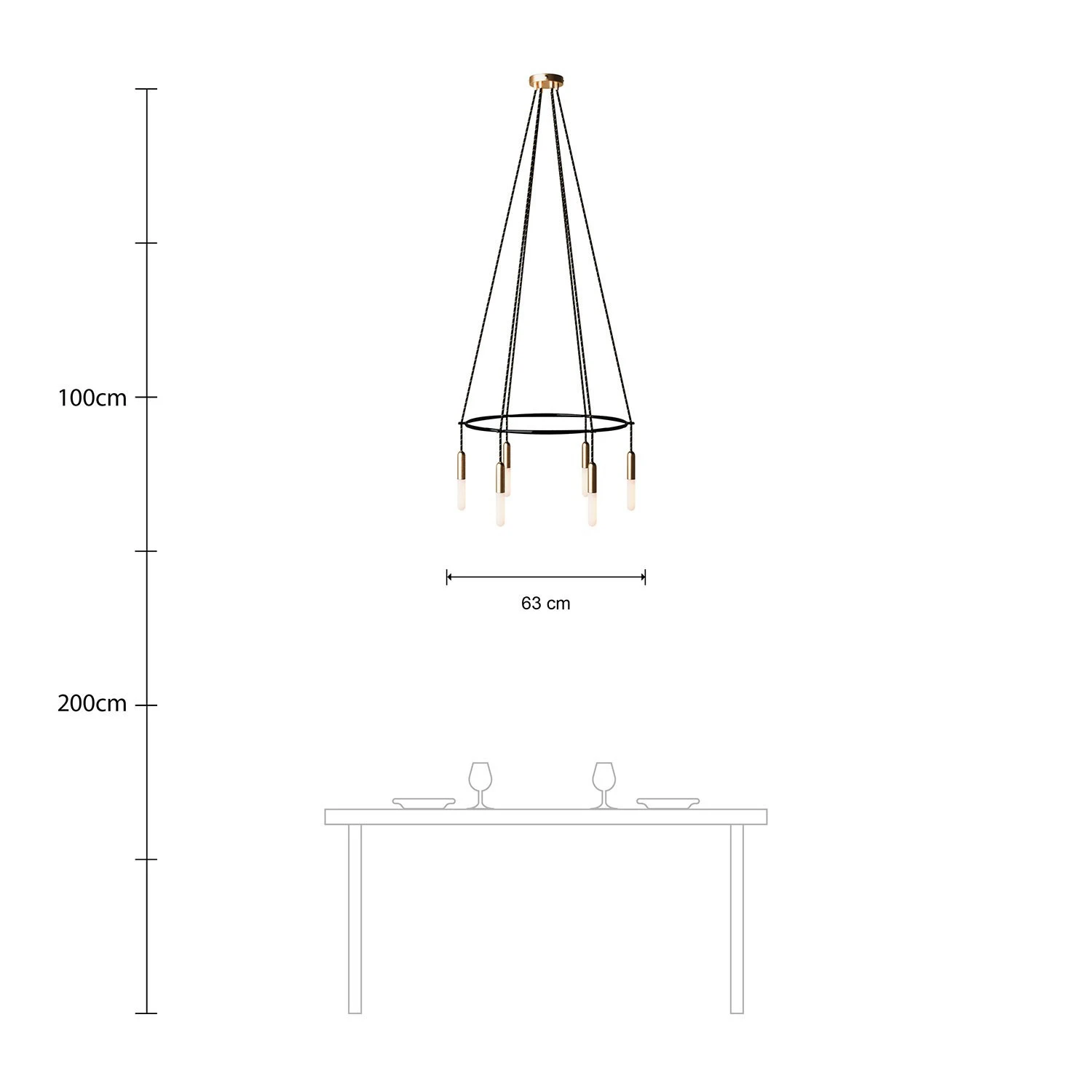 Lampadario Cage a 6 cadute P-Light