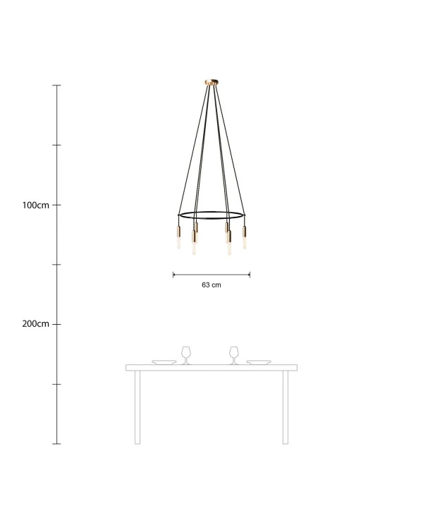 Lampadario Cage a 6 cadute P-Light