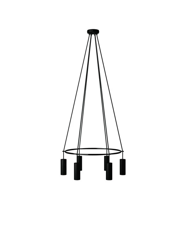 Lampadario Cage a 6 cadute Tub-E14