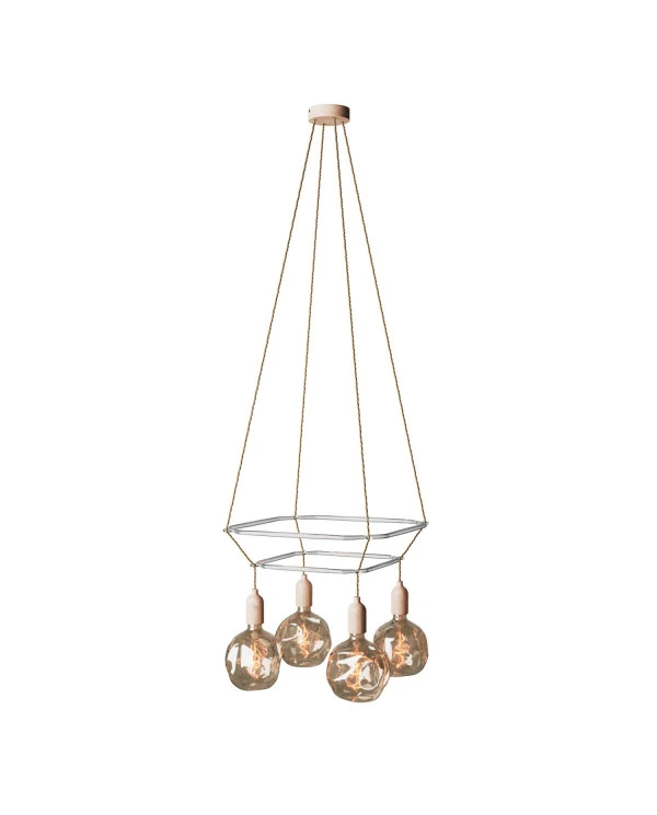 Lampadario 2 Cage a 4 cadute Globo Bumped