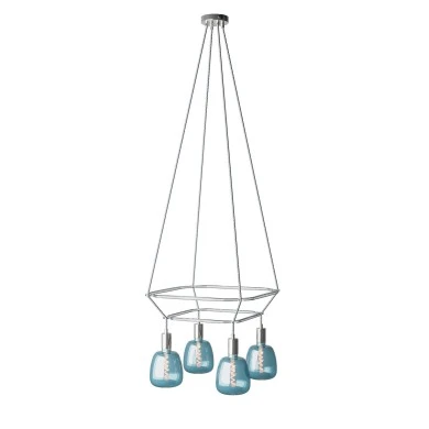 Lampadario 2 Cage a 4 cadute Bona Pastel - Cromo