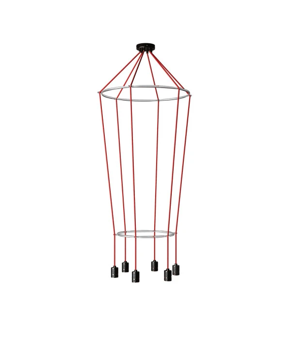 Lampadario 2 Cage a 6 cadute Globo