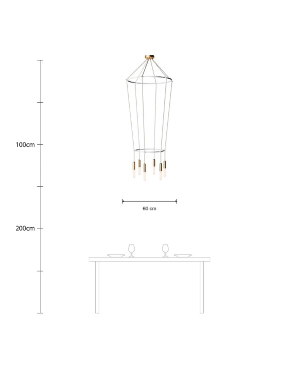 Lampadario 2 Cage a 6 cadute P-Light