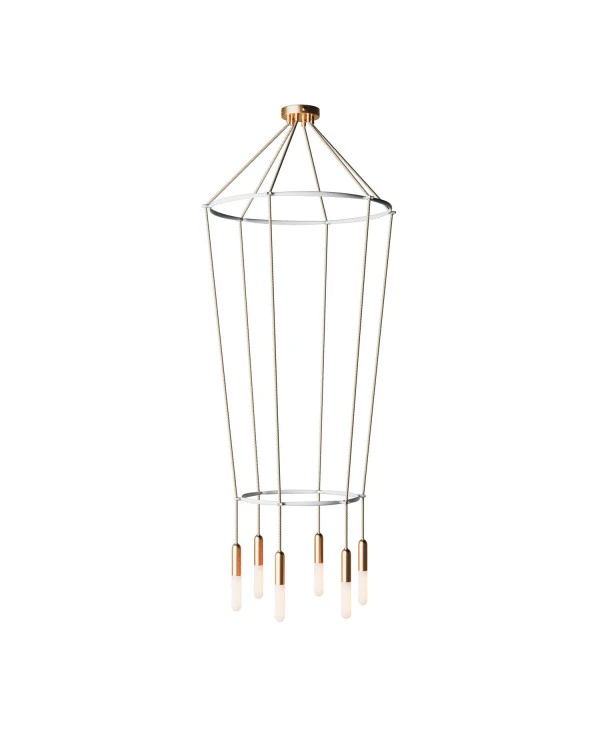 Lampadario 2 Cage a 6 cadute P-Light