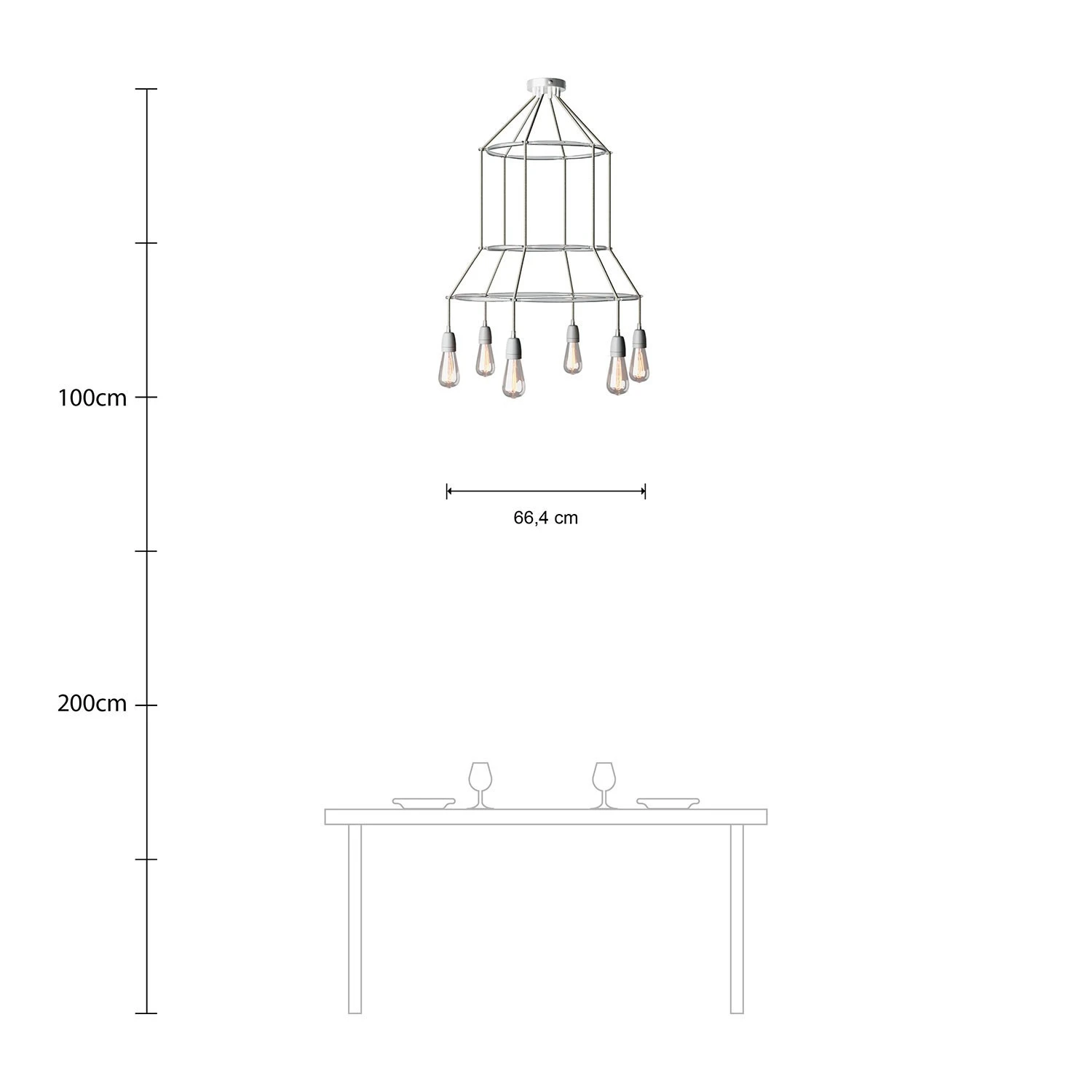 Lampadario 3 Cage a 6 cadute Edison ST64